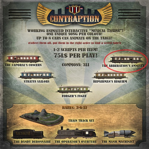 [ContraptioN] Musical Train: The Abberation's Amnesty Boxed