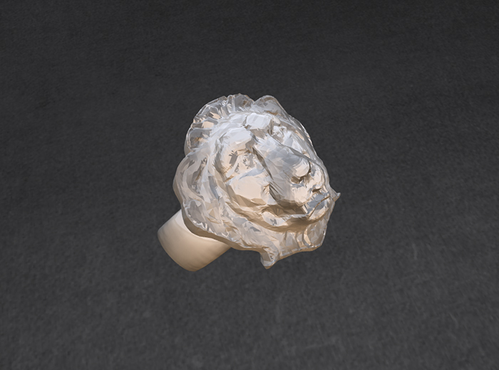 Lion Head Ring - White Gold / Silver / Platinum Jewelry