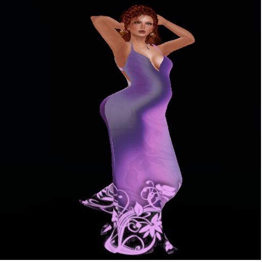 GOWN PURPLE SILK AND LACE