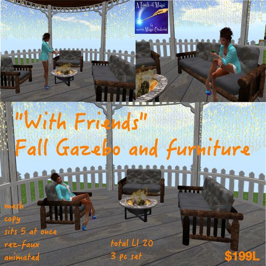  "With Friends" Fall Gazebo(Crate)