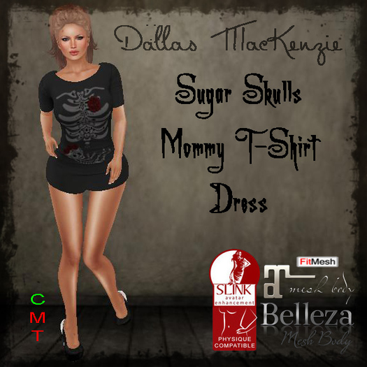 ADD/WEAR - Sugar Skulls Momma Dress - BABY ROSE