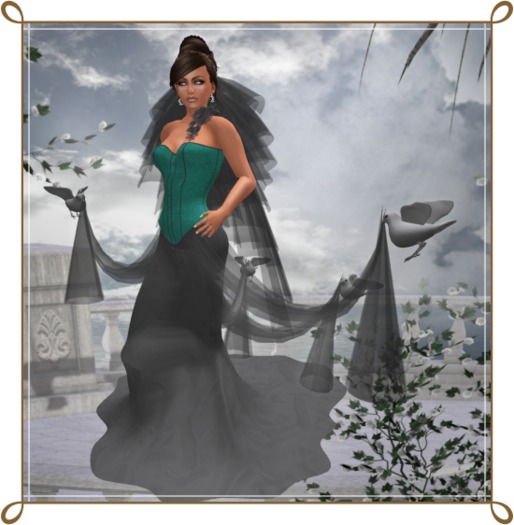Gothic Wedding Dress Demonia Teal