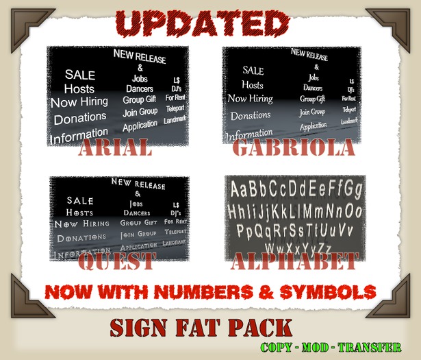 Sign FAT PACK - FULL PERM - w/maps (boxed)
