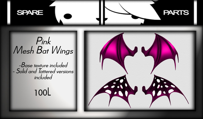 Mesh Bat Wings Pink