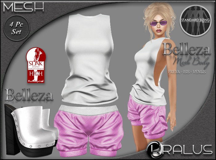 ::KRALUS:: Mesh : Malia : White/Pink 