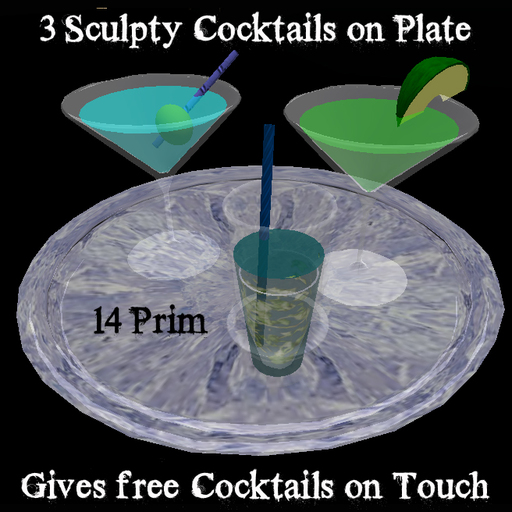 3 Sculpty Cocktails on Plate