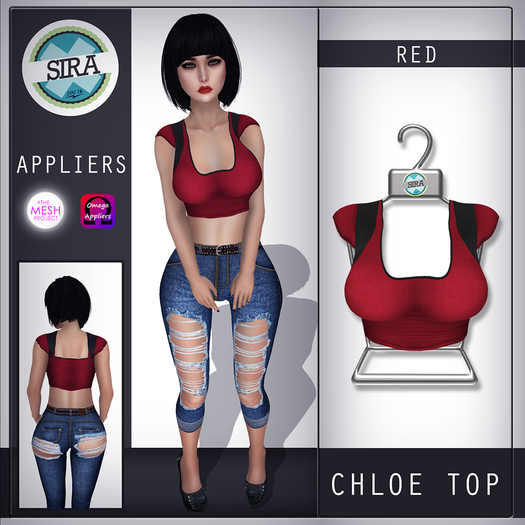 SIRA - [Mesh Body] Chloe Top - Red