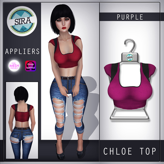 SIRA - [Mesh Body] Chloe Top - Purple
