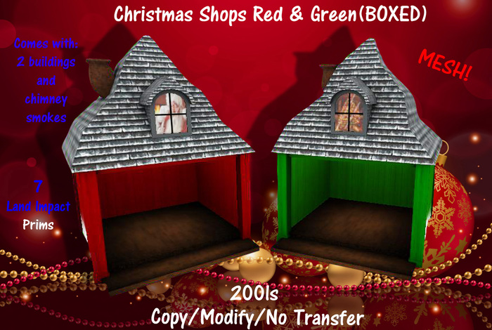 Christmas Shops Red & Green(BOXED)