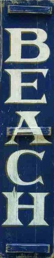 Blue Beach Wood Sign Seaside Nautical Decor