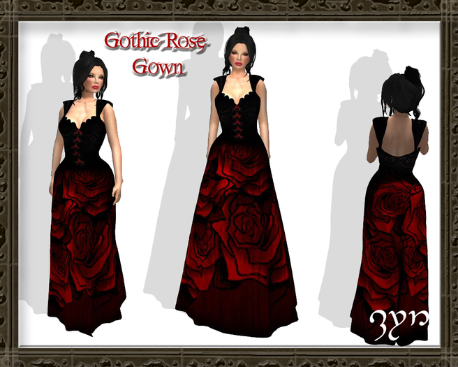 Zyn ~ Gothic Rose Gown - Red