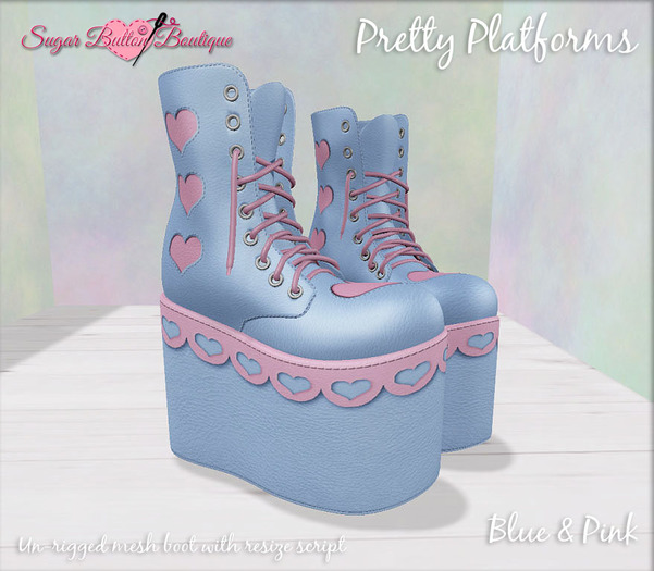 ~SB~ Pretty Platform Boots- Purple & Pink