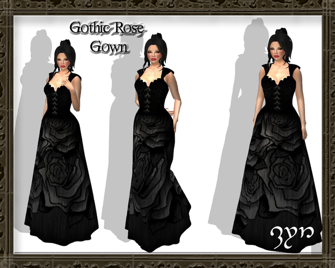 Zyn ~ Gothic Rose Gown ~ Grey