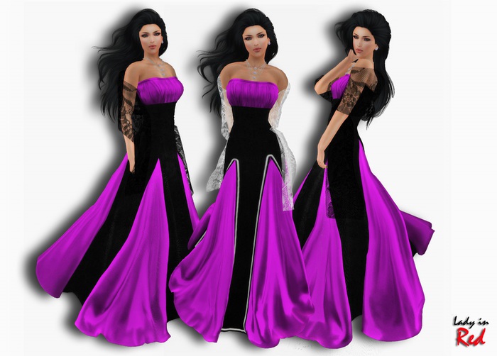 Lady in Red - Katalina (pink) - Gown Dress with Shawl