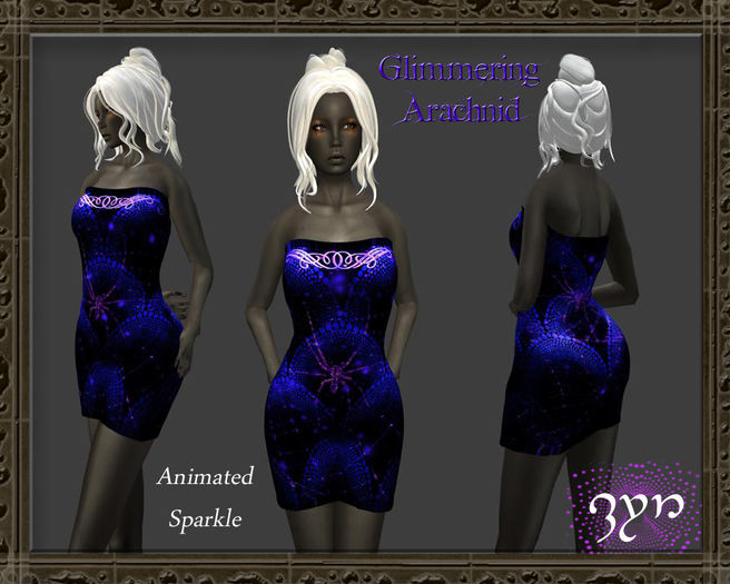 Zyn ~ Glimmering Arachnid Club Dress Golden Red DEMO