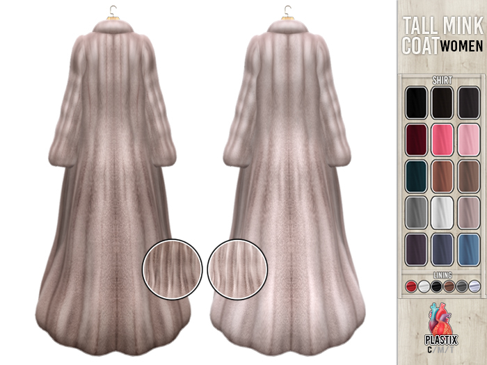 PLASTIX - Tall Mink Coat (Beige) - Women