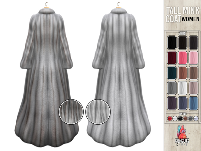 PLASTIX - Tall Mink Coat (Grey) - Women