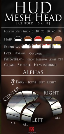 -Labyrinth- Mesh Head HUD (Fox Skin) - Dark