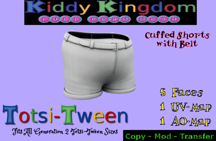 (KK) Tween Cuffed Shorts