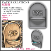 FULL PERM MESH Wall Fountain - WANDA. Mesh Fountain