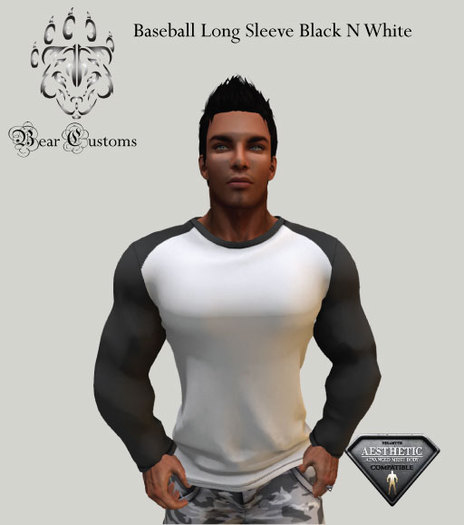 Baseball Black n White Long Sleeve Shirt