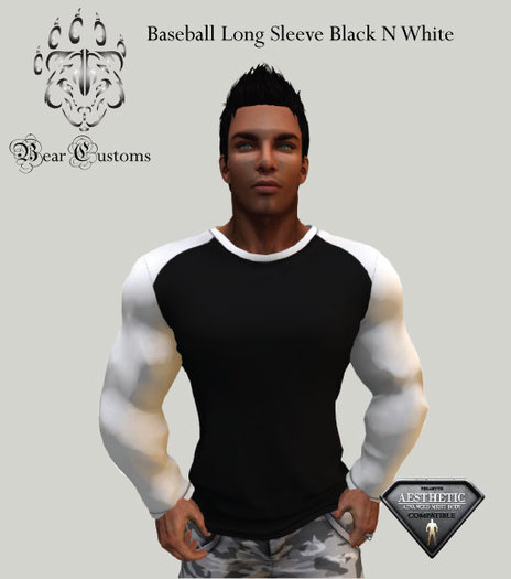 Baseball Black n White Long Sleeve Shirt