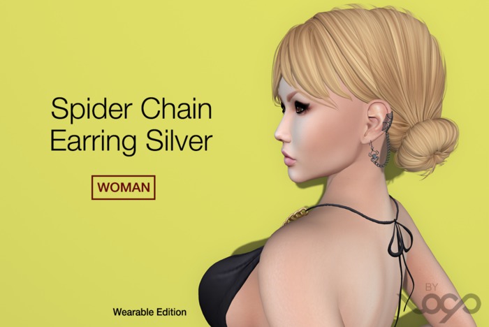 [Loop] Spider Chain Earring Silver - Woman