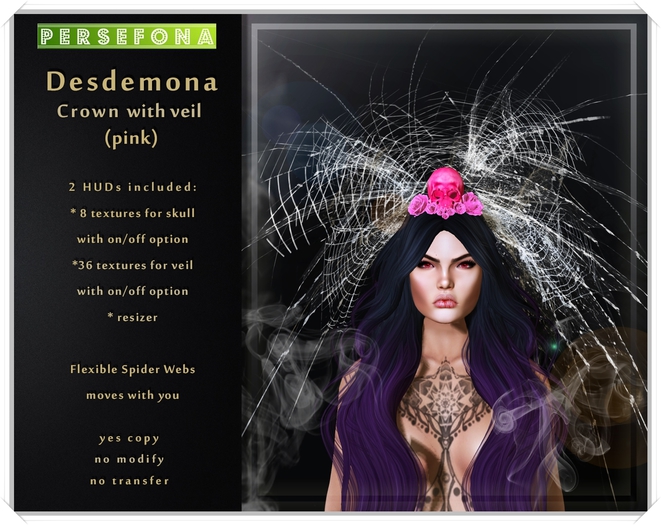 Persefona Desdemona Crown (pink)