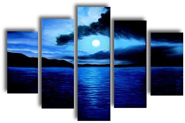 Landscape in blue - Panel Wall Art