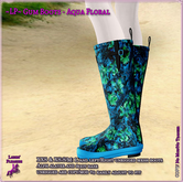 ~LP~ Unisex Gumboots (BOXED)  Aqua Floral