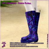~LP~ Unisex Gumboots (BOXED)  Purple Floral