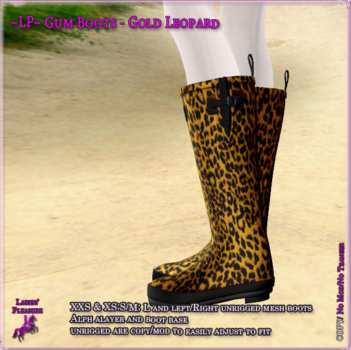 ~LP~ Unisex Gumboots (BOXED)  Gold Leopard