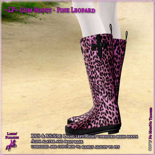 ~LP~ Unisex Gumboots (BOXED) Pink Leopard