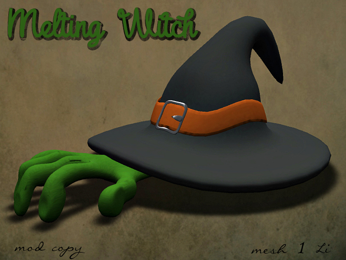 Halloween I'm Melting Witch Hand Hat Mesh