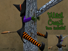 Halloween Witch Crashed into Tree
