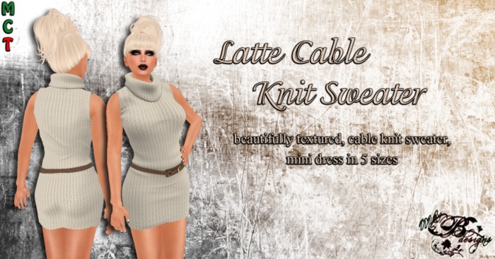 {Ms. B. Designs} Latte Cable Knit Sweater