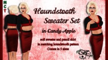{Ms. B. Designs} Candy Apple Houndstooth Sweater Set