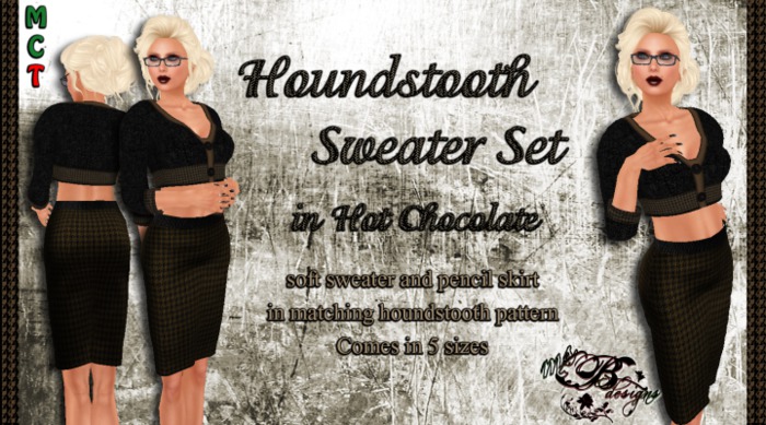 {Ms. B. Designs} Hot Chocolate Houndstooth Sweater Set