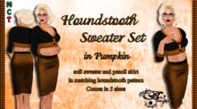 {Ms. B. Designs} Pumpkin Houndstooth Sweater Set