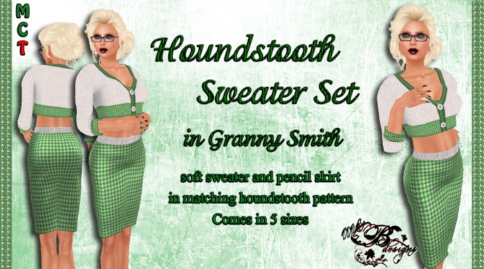 {Ms. B. Designs} Granny Smith Houndstooth Sweater Set