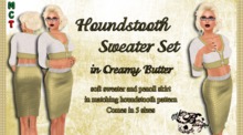 {Ms. B. Designs} Creamy Butter Houndstooth Sweater Set