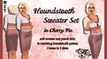 {Ms. B. Designs} Cherry Pie  Houndstooth Sweater Set