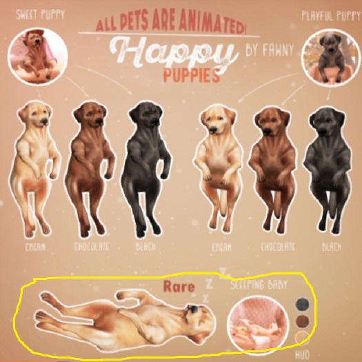 Fawny - Happy Puppies.Sleeping Baby - RARE