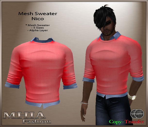 [MHIA] Nico Mesh Sweater red