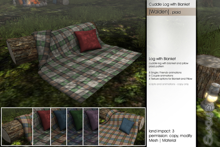 Sway's [Walden] Cuddle Log with Blanket . plaid