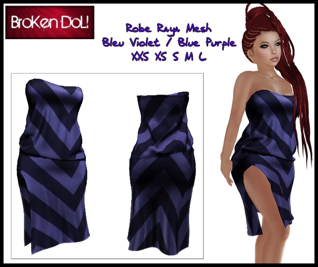 *~BroKenDoLl~* Robe Raya Bleu Violet / Blue Purple Box