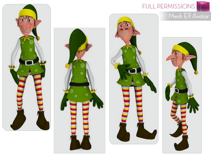 Full Perm Christmas Elf Avatar or Animesh Character