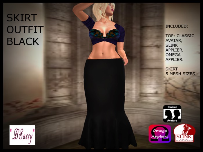 *BSASSY* SKIRT OUTFIT BLACK