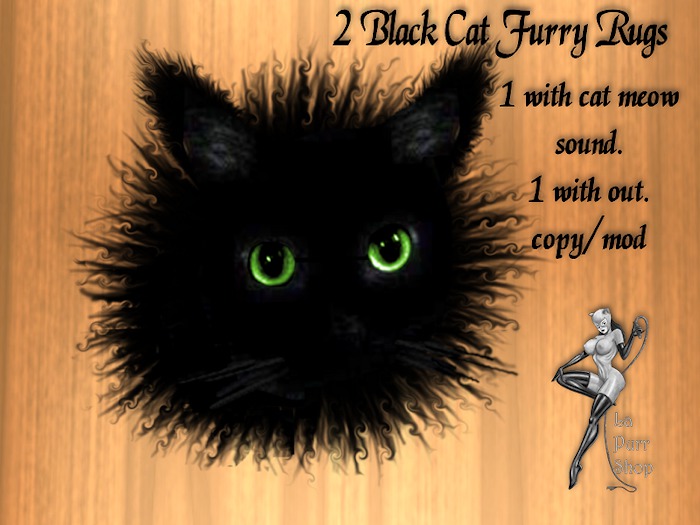 Black Cat Rug / Wallhanging w/ sound