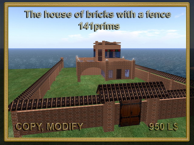 The house of bricks with a fence, 141prims